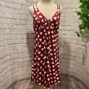 🤍FINWANLO Nightgown ~ Red with White Hearts